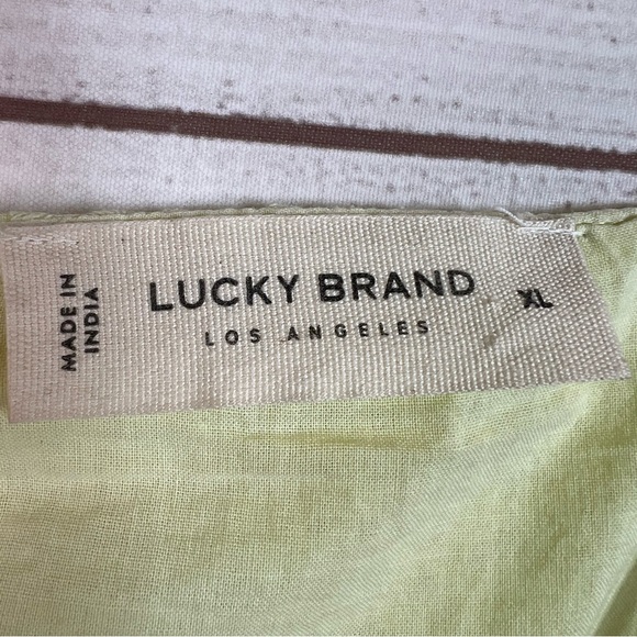 Lucky Brand Yellow Floral Doily Boho Tank Top Open Side Size XL - Picture 9 of 14